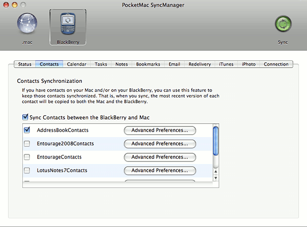 Blacberry software on Mac OS X