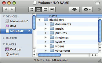 Blacberry software on Mac OS X