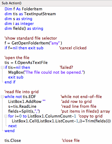 RealBasic .csv write