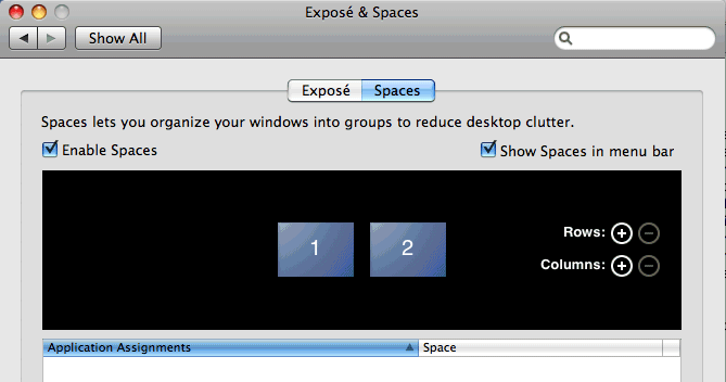 OS X Spaces
