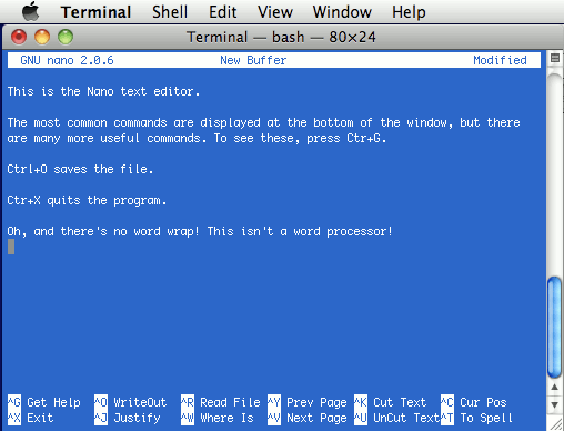 Nano text editor