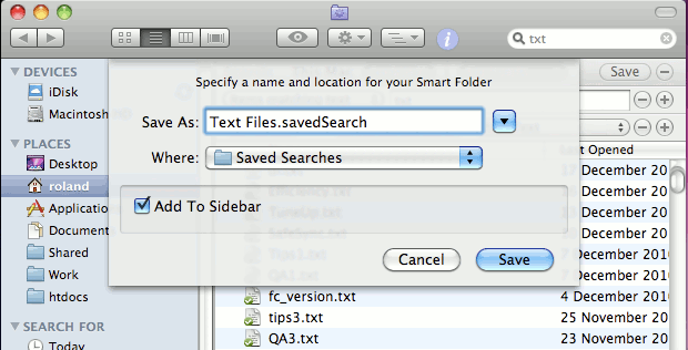 Finder search