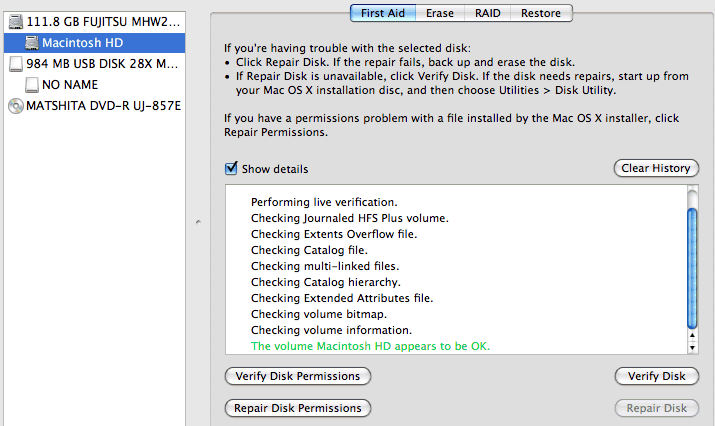 Mac OS X Disk Utility