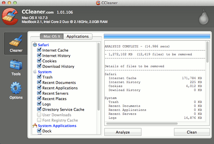 CCleaner for Mac OS X