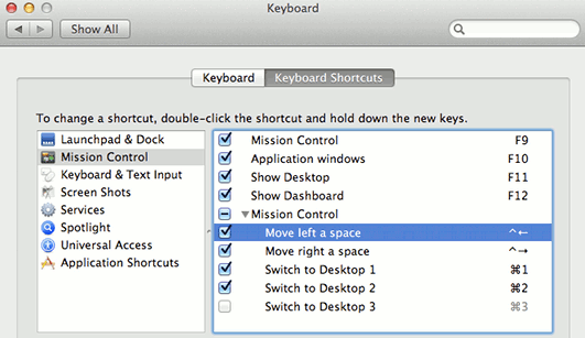 Mission Control in OS X