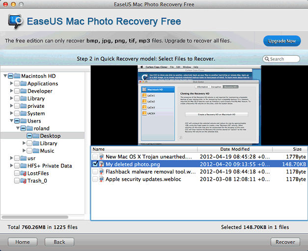 EaseUS Mac Photo Recovery Free