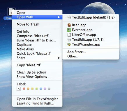 OS X Open With