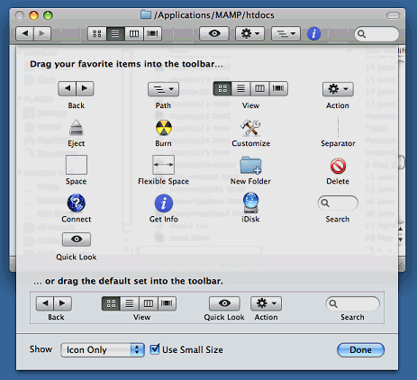 Finder toolbar