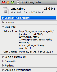 OS X file info