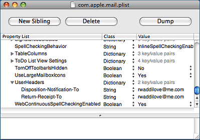 OS X Mail plist