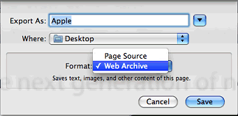 Save Safari web page