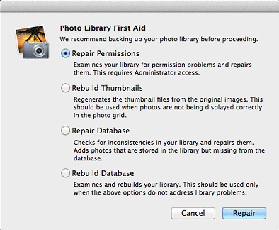 iPhoto repair options
