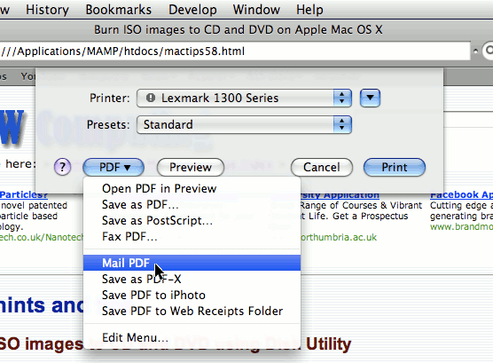 Create PDFs in OS X