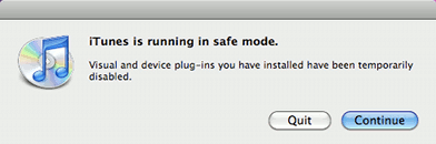 iTunes safe mode