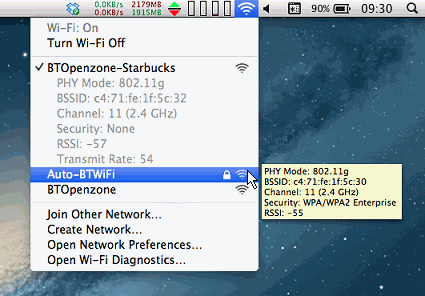 OS X wireless network