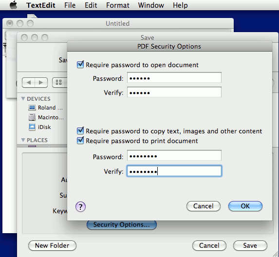 PDF security features