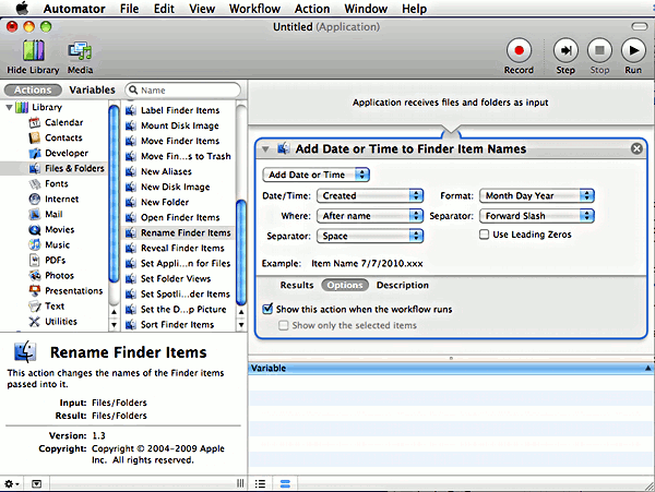 Automator for OS X