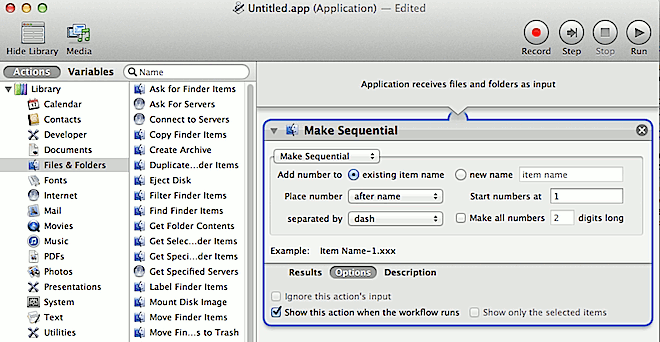 Automator for OS X