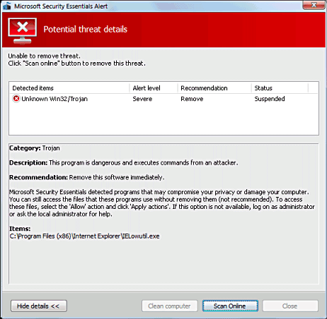 Fake Microsoft Security Essentials
