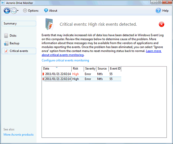 Acronis Drive Monitor