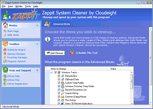 Zapit System Cleaner Windows cleanup tool
