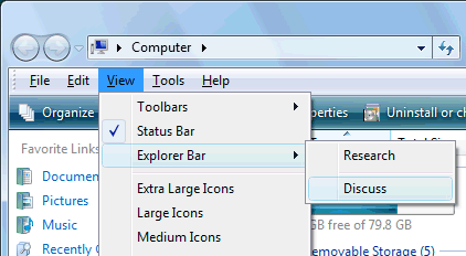 Windows Explorer menus