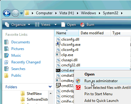 open a command prompt window