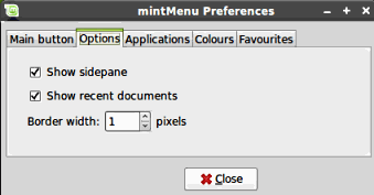 Linux Mint menu options