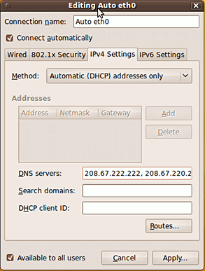 Ubuntu DNS servers