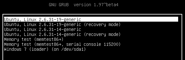 Linux Grub menu