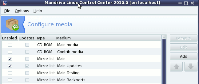Mandriva software sources