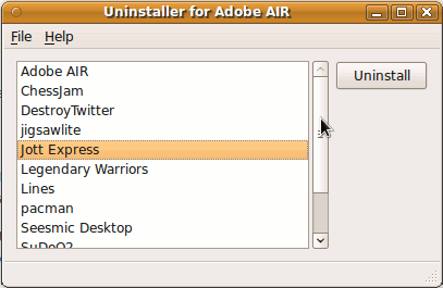 Adobe AIR app uninstaller
