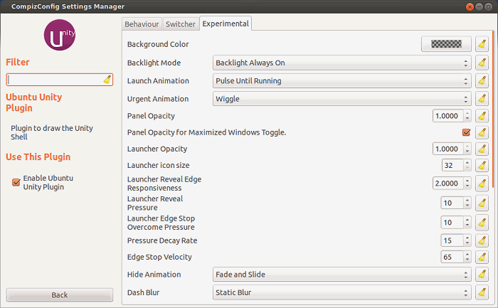 Configure Unity in Ubuntu