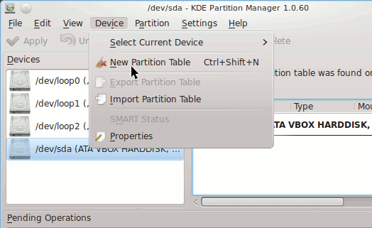 KDE Partition Manager