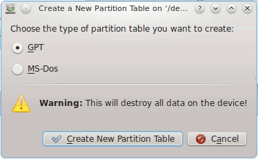 KDE Partition Manager