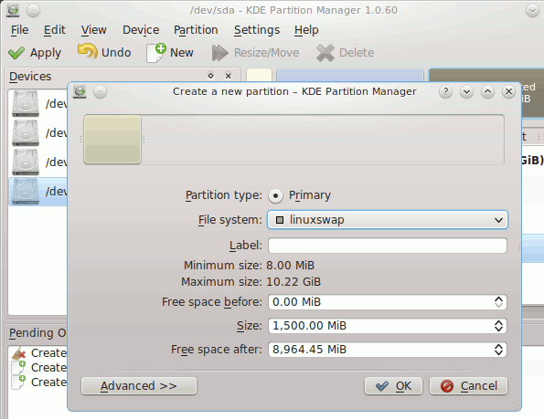 KDE Partition Manager