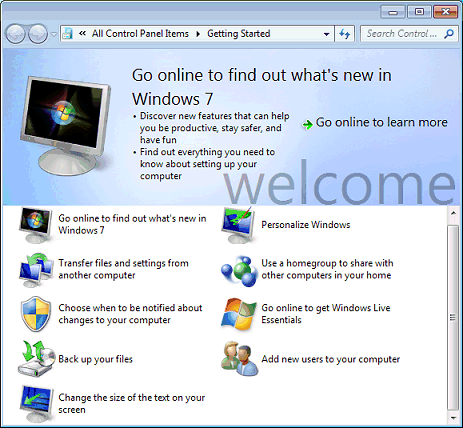Windows 7 Getting Started