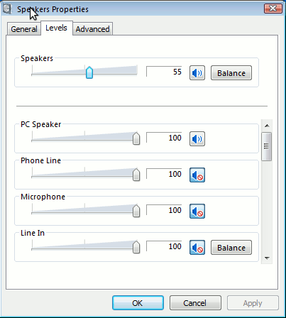 Speaker properties diaalog