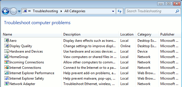 Windows Troubleshooter