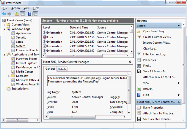 Windows Event Viewer