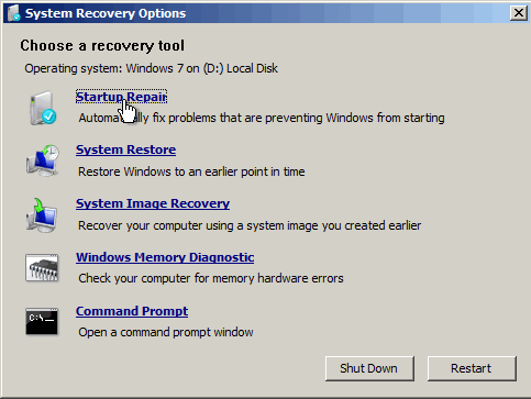 Windows 7 repair