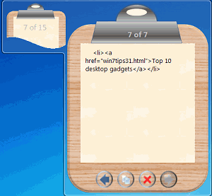 Clip Collector Windows 7 desktop gadget