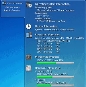 System Information Windows 7 desktop gadget