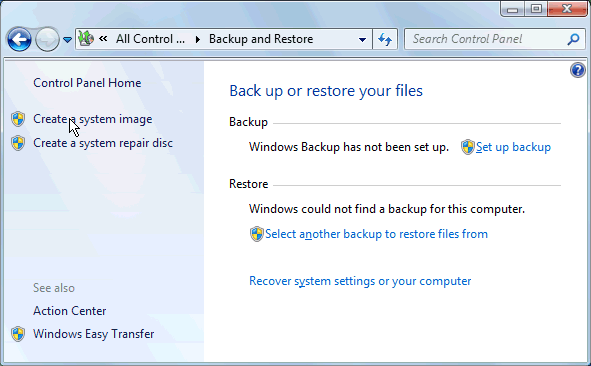 Windows 7 Backup and Restore