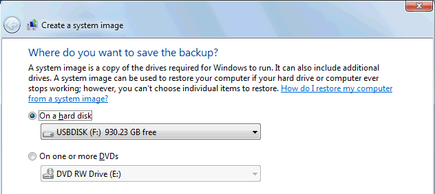 Windows 7 Backup and Restore