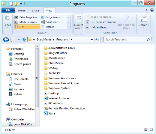 Windows 8 language settings