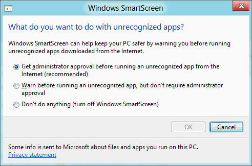 Windows 8 SmartScreen