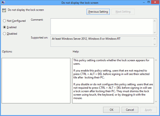 Windows 8 lock screen