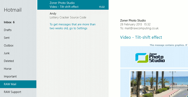 Mail in Windows 8