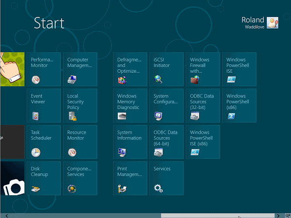 Windows 8 administrative tools